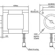 5PCS-Nema17-Stepper-Motor-2A-64ozin-40mm-Body-4-lead-1m-Cable-W-Connector-0-2