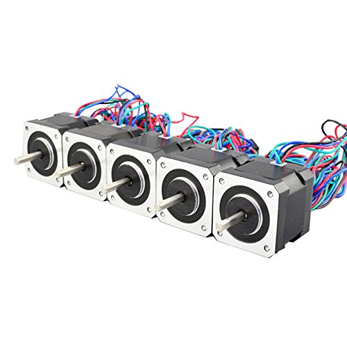 5PCS-Nema17-Stepper-Motor-2A-64ozin-40mm-Body-4-lead-1m-Cable-W-Connector-0