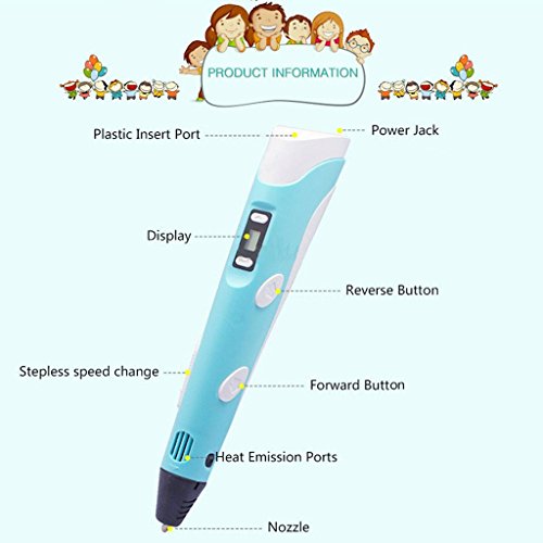 Chaomingzhen-Newest-Version-3D-Printing-Pen-With-LCD-Screen-for-Doodling-Drawing-3D-Pen-Tool-with-3-175mm-ABS-Filament-Best-Birthday-DIY-Toy-for-Kids-with-LED-Display-3D-Printers-0-2