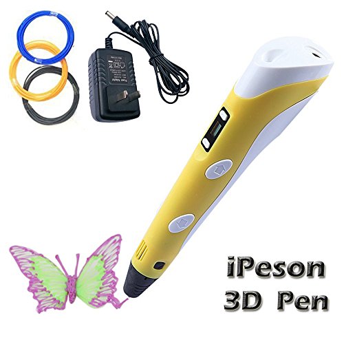 Ipeson-3d-printing-pen-3d-pen-for-artist-scribbler-3d-drawing-and-painting-with-free-2-loops-filament10gramcolor-Yellow-0