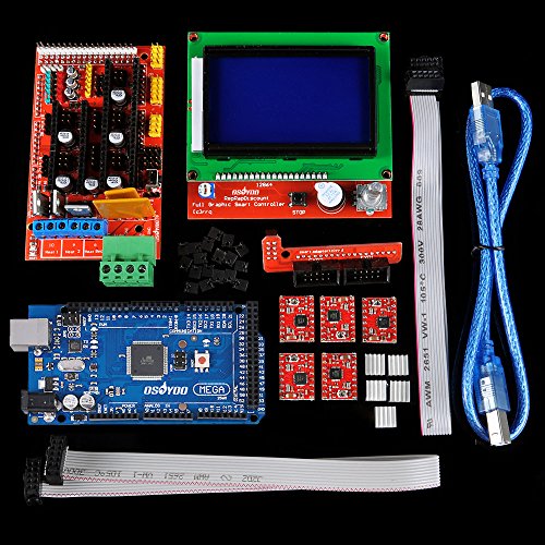 OSOYOO-3D-Printer-Kit-with-RAMPS-14-Controller-Mega-2560-board-5pcs-A4988-Stepper-Motor-Driver-with-Heatsink-LCD-12864-Graphic-Smart-Display-Controller-with-Adapter-For-Arduino-RepRap-0-7