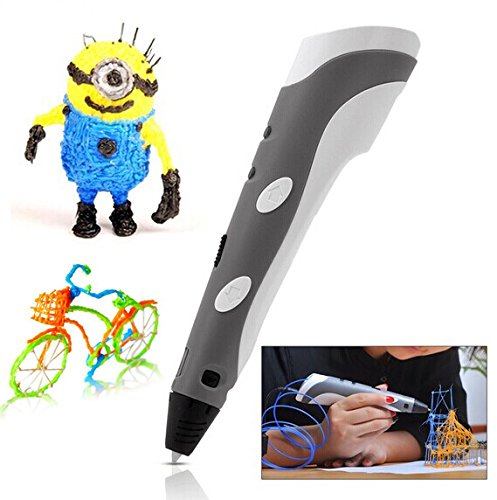 Soyan-3D-Arts-Crafts-Drawing-3D-Printing-Doodle-Printer-Pen-with-FREE-30-G-ABS-FilamentGrey-0