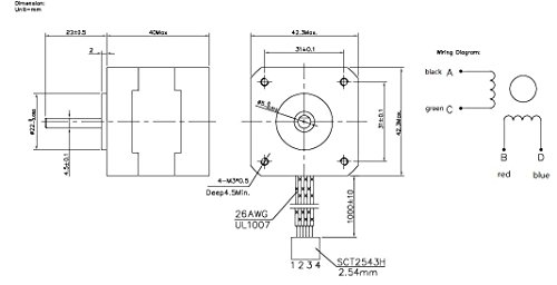 Sprite-Science-3D-Printer-Stepper-Motor-NEMA17-Bipolar-40mm-64ozin45Ncm-2A-4-Leads-CNC-Motors-0-1